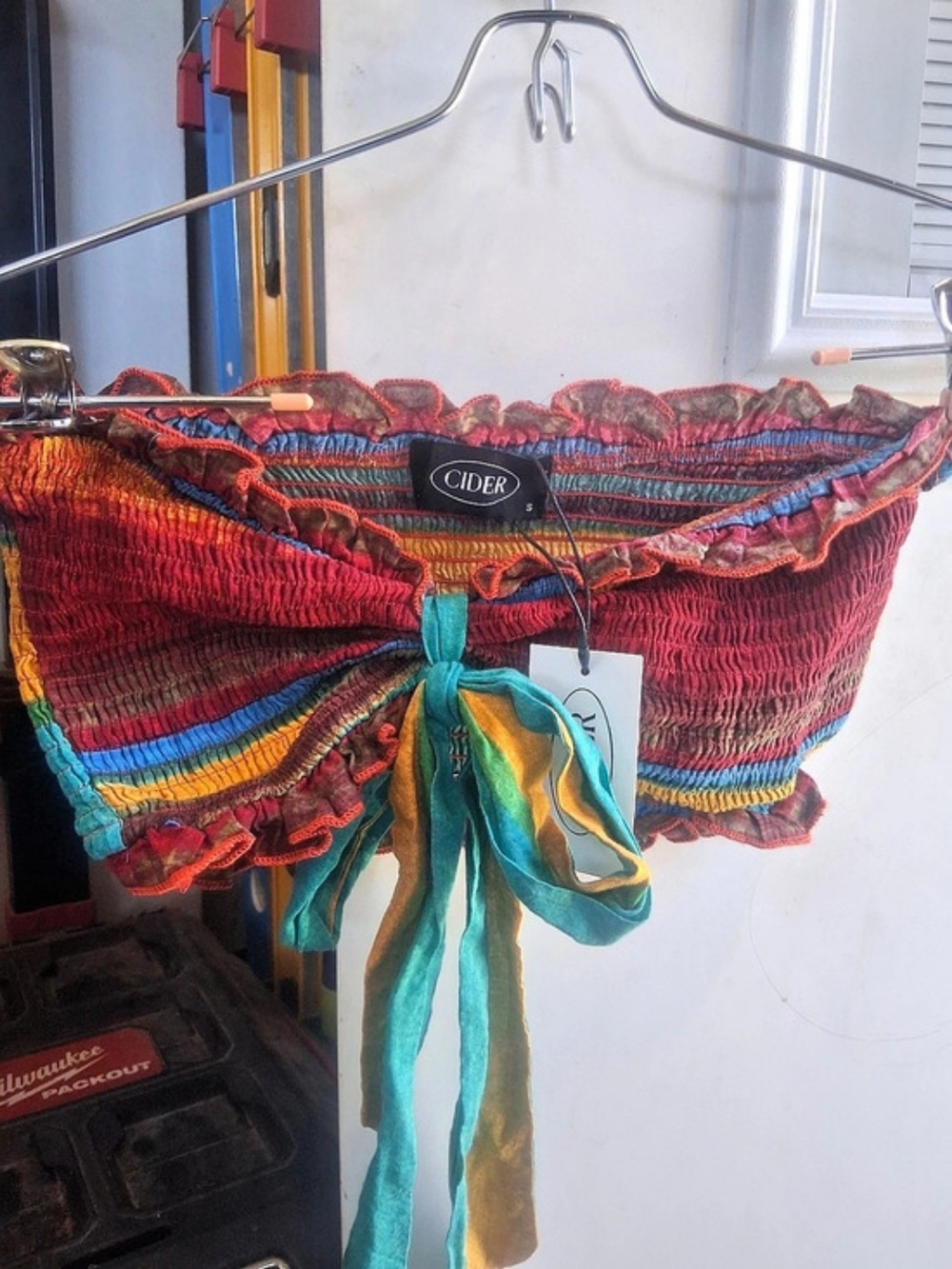 Cider Color Block Bikini Top NWT